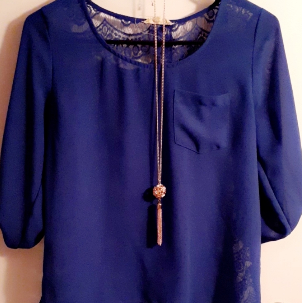 Charlotte russe blue blouse size S